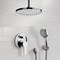 Chrome Shower System with Rain Ceiling Shower Head and Hand Shower